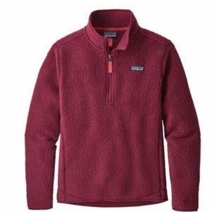 Patagonia Womens Retro Pile 1/4 Zip Arrow Red